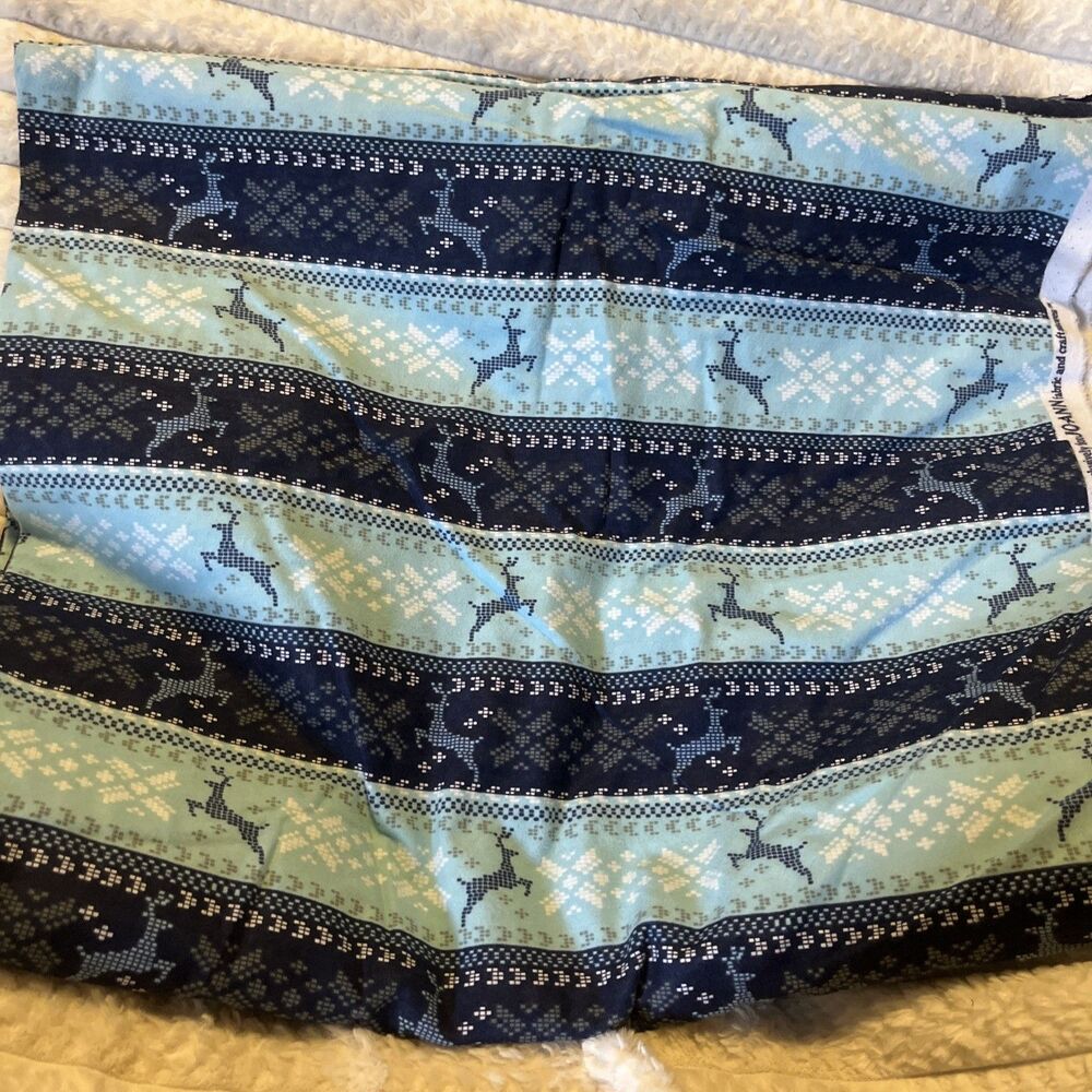 JoAnn Snuggle Flannel Cotton Fabric Winter Blue Deer Nature Animal 288X42" 8 yd